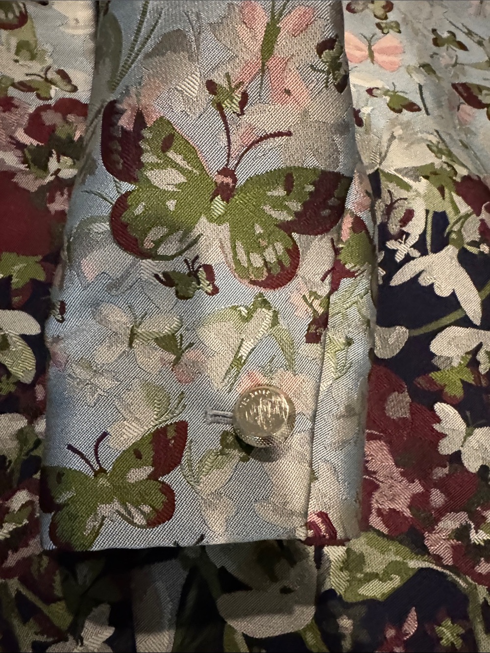 Ted Baker Powder Blue Floral Ombre Long Sleeve A-Line Dress coat 3 - Picture 11 of 11